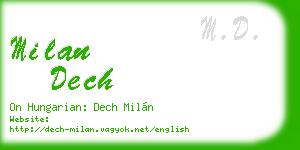 milan dech business card